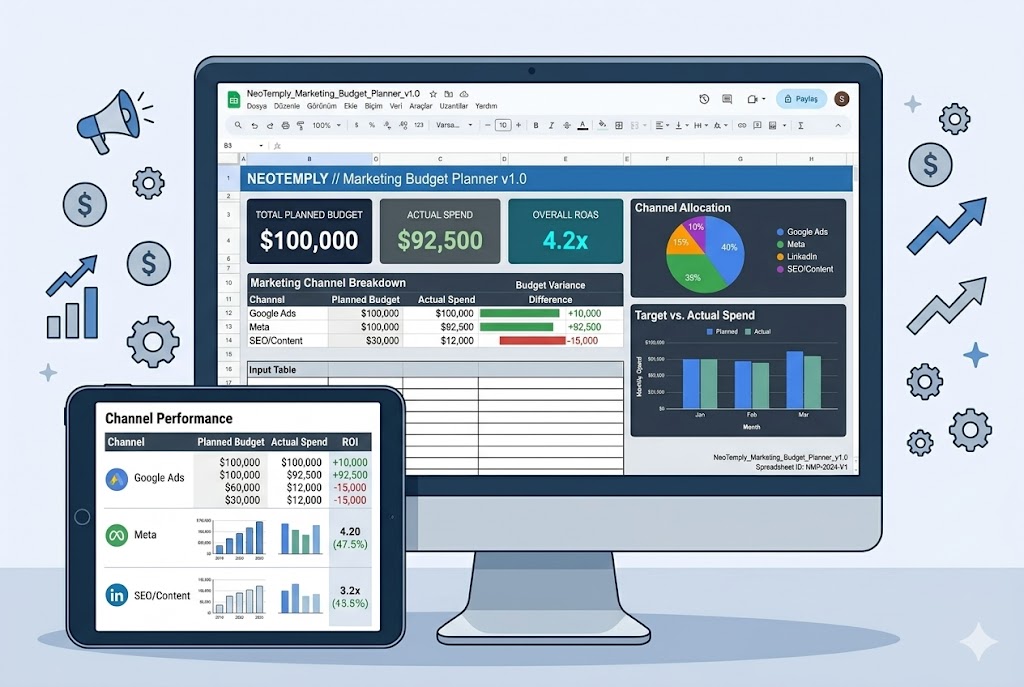 Interactive Marketing Budget Planner and ROI Dashboard for Startups