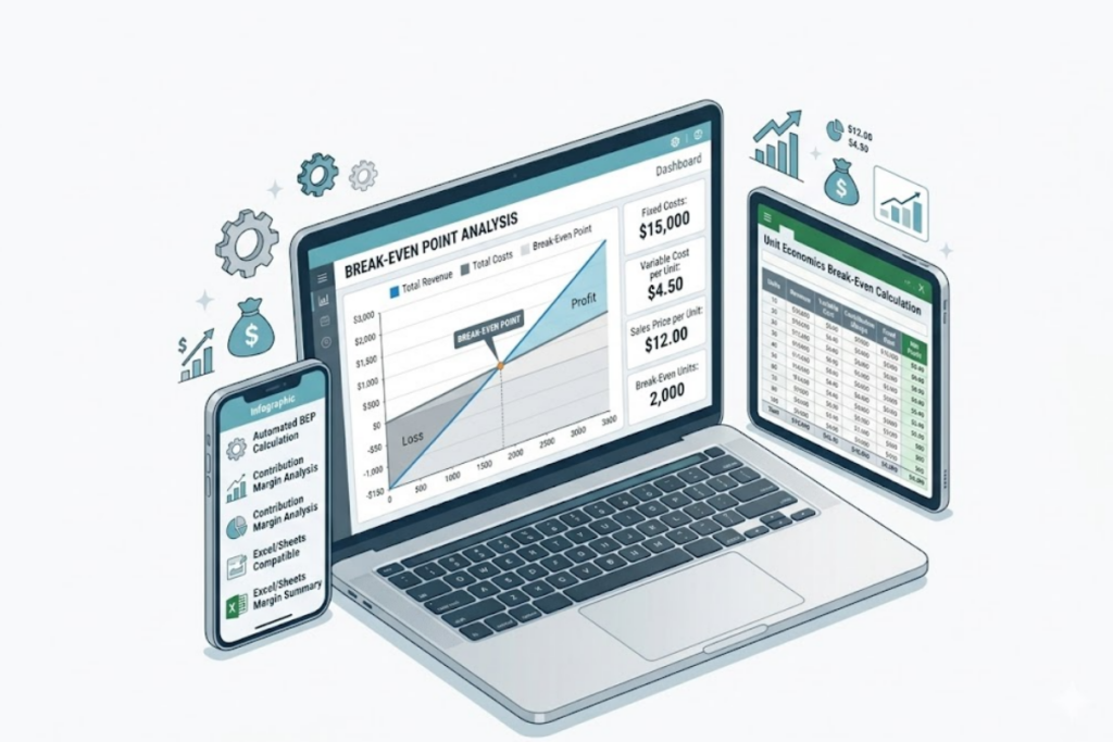 NeoTemply Free Break-Even Analysis Tool Excel Template Preview